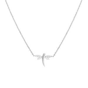 Plated Sterling Silver Mini Dragonfly Necklace
