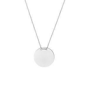 Engravable Circle Plate Adj. Necklace