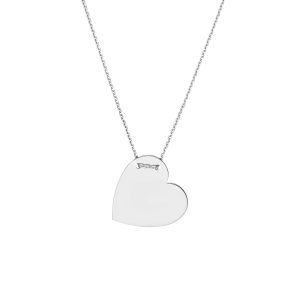Engravable Heart Plate Adj. Necklace