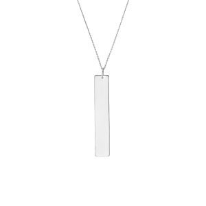 Vertical Engravable Bar Adj. Necklace