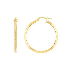 Large Polished Knife Edge Hoop Earrings