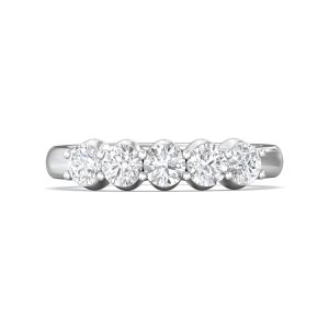 Channel/Shared Prong Wedding Band from the Channel/Shared Prong collection