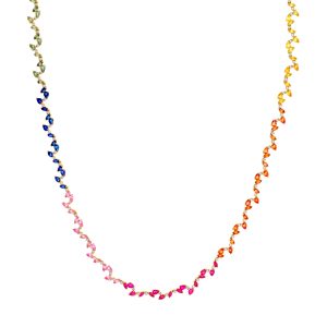 Sapphire Rainbow Blossom Necklace