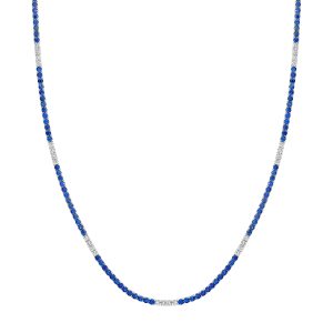 Alternating Sapphire Diamond Tennis Necklace