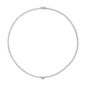 Emerald Diamond Full Tennis Straight Necklace