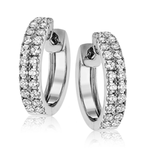 Hoop Earring in 18k Gold with Diamonds