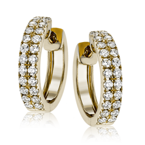 Hoop Earring in 18k Gold with Diamonds