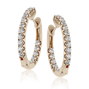 Hoop Earring in 18k Gold with Diamonds