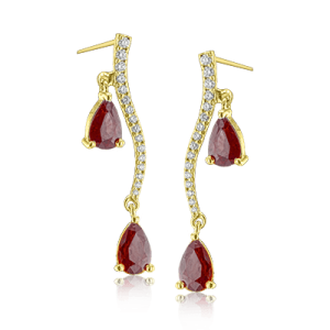 Color Earring in 18k Gold with Diamonds