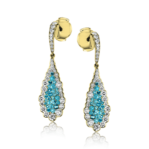 Color Earring in 18k Gold with Diamonds