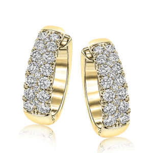 Hoop Earring in 18k Gold with Diamonds