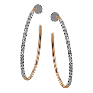 Hoop Earring in 18k Gold with Diamonds
