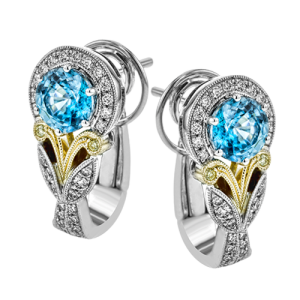 Color Earring in 18k Gold with Diamonds