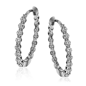 Hoop Earring in 18k Gold with Diamonds