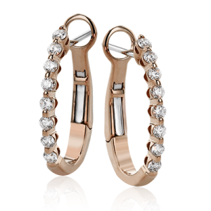 Hoop Earring in 18k Gold with Diamonds