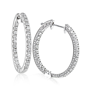 Hoop Earring in 18k Gold with Diamonds