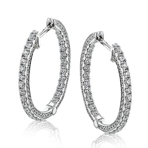 Hoop Earring in 18k Gold with Diamonds