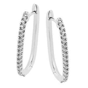 Hoop Earring in 18k Gold with Diamonds