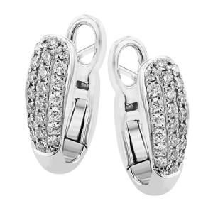 Hoop Earring in 18k Gold with Diamonds
