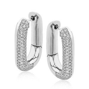 Hoop Earring in 18k Gold with Diamonds
