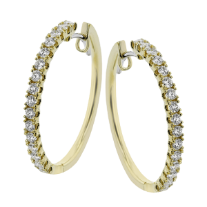 Hoop Earring in 18k Gold with Diamonds