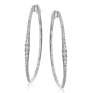 Hoop Earring in 18k Gold with Diamonds
