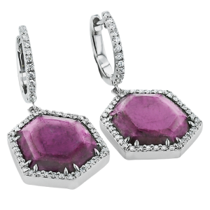 Color Earring in 18k Gold with Diamonds