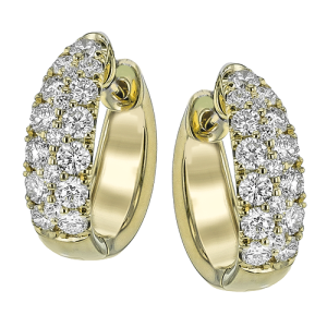 Hoop Earring in 18k Gold with Diamonds