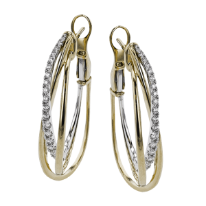 Hoop Earring in 18k Gold with Diamonds