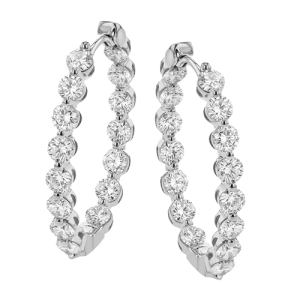 Hoop Earring in 18k Gold with Diamonds
