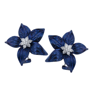 Color Earring in 18k Gold with Diamonds