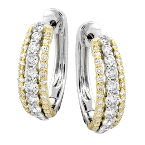 Hoop Earring in 18k Gold with Diamonds