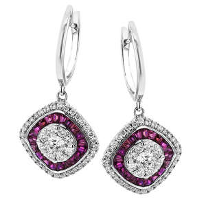 Color Earring in 18k Gold with Diamonds