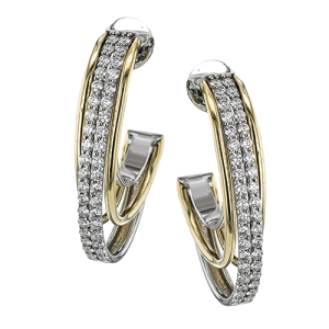 Hoop Earring in 18k Gold with Diamonds
