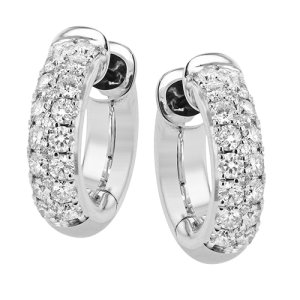 Hoop Earring in 18k Gold with Diamonds