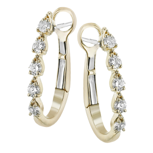 Hoop Earring in 18k Gold with Diamonds