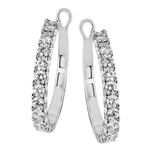 Hoop Earring in 18k Gold with Diamonds