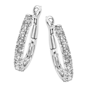 Hoop Earring in 18k Gold with Diamonds