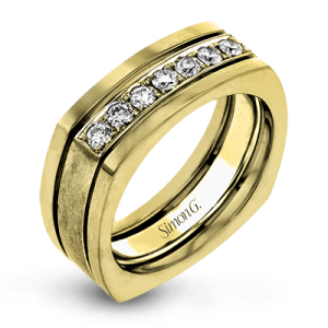 Men Ring in 14k Gold with Diamonds