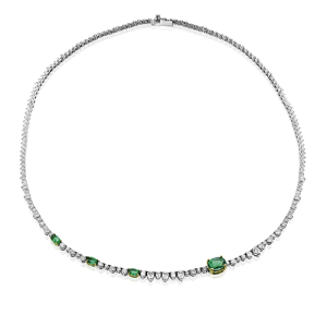 Color Necklace in 18k Gold with Diamonds