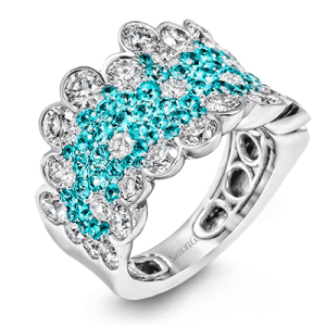 Color Ring in 18k Gold with Diamonds