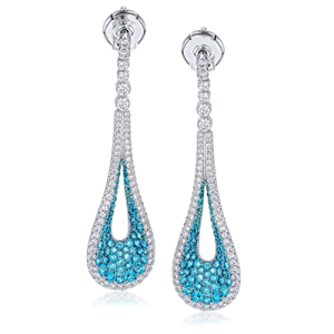 Color Earring in 18k Gold with Diamonds