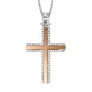 Cross Pendant in 18k Gold with Diamonds