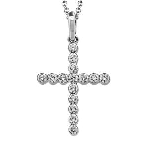 Cross Pendant in 18k Gold with Diamonds