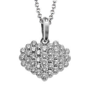 Heart Pendant in 18k Gold with Diamonds
