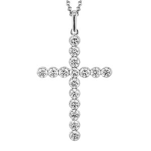 Cross Pendant in 18k Gold with Diamonds