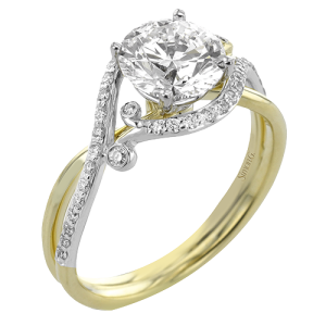 Engagement Ring in 18k Gold with Diamonds
