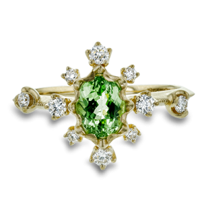 Color Ring in 18k Gold with Diamonds