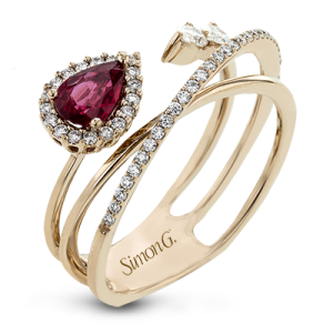 Color Ring in 18k Gold with Diamonds
