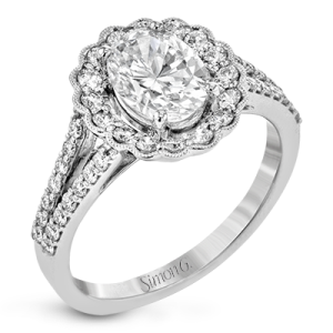 Engagement Ring in 18k Gold with Diamonds
